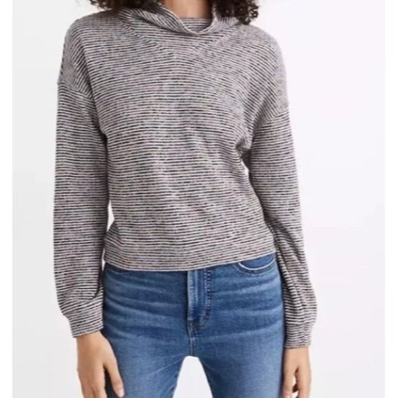 Madewell Textured Turtleneck Top Cropped Sweatshirt Size Small Cozy Winter - Picture 1 of 10